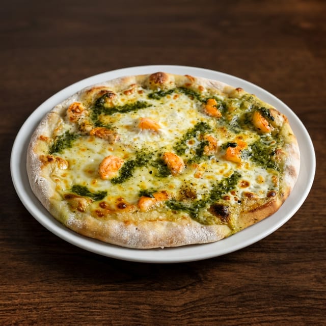 Shrimp & Pesto Flatbread.
