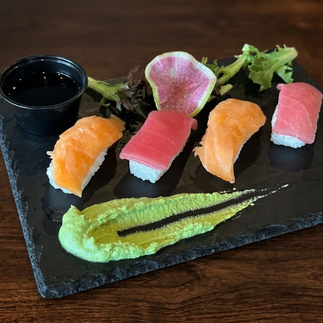 Salmon and Tuna Sushi Roll.